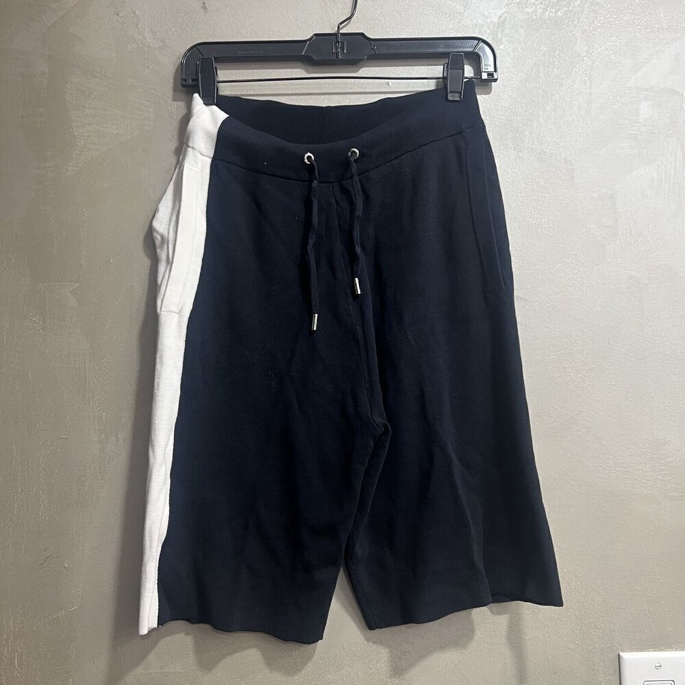Reiss Men's Knit Colorblock Drawstring Navy White Shorts XS NEW